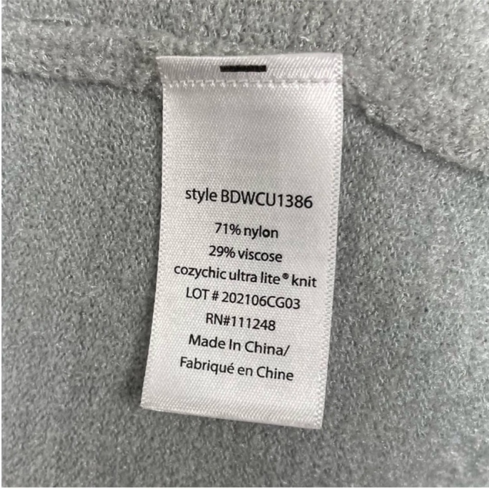 BAREFOOT DREAMS Cozy Chic Ultra Lite Hooded Cardi Dove Grey Women’s Large - Picture 4 of 7
